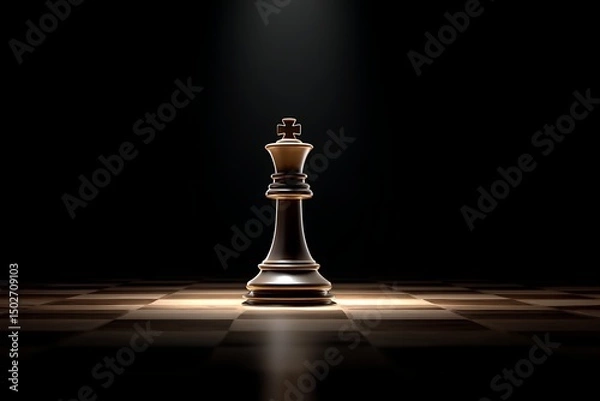 Obraz black chess pieces on black