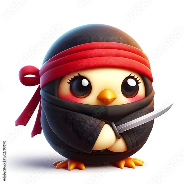 Obraz cute chick ninja character