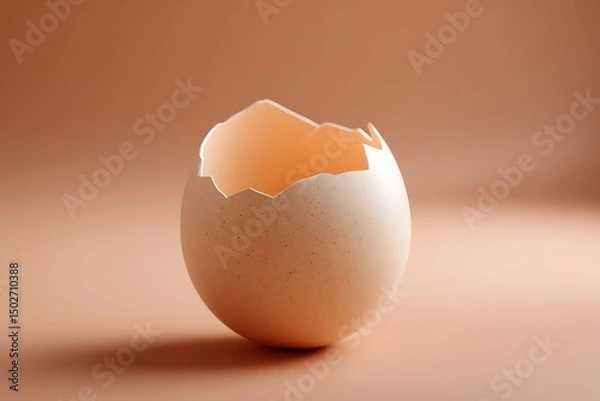 Obraz broken egg shell on isolated background