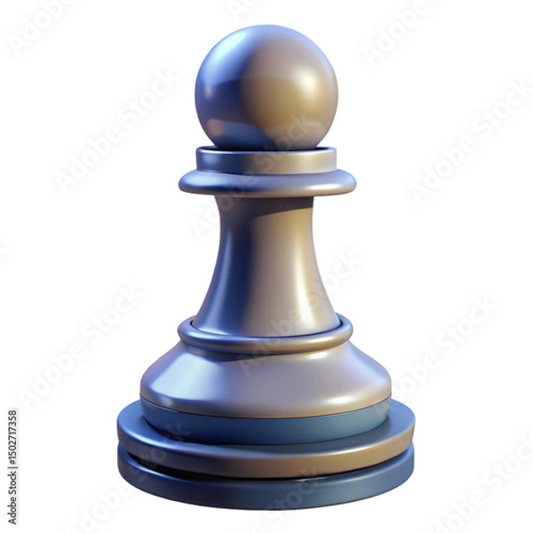 Fototapeta Chess piece 3D PNG icon isolated with transparent background
