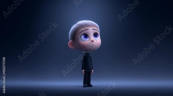 Obraz 3d render of a man in a dark suit