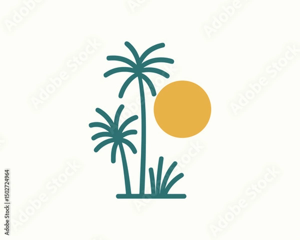 Obraz tropical island with palm trees
