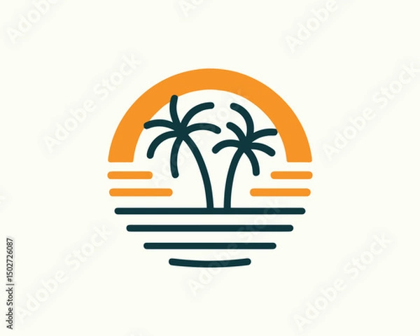 Obraz tropical island with palm trees