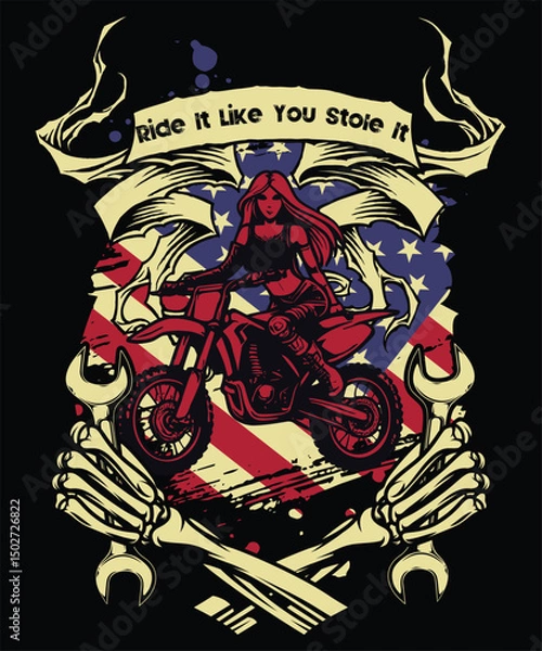 Fototapeta Ride It Like you Stole It 3 Graphic Design