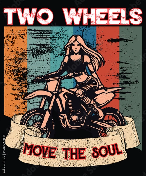 Obraz Two Wheels Move The Soul Graphic Design