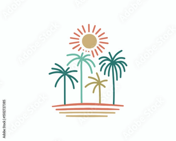 Obraz tropical island with palm trees