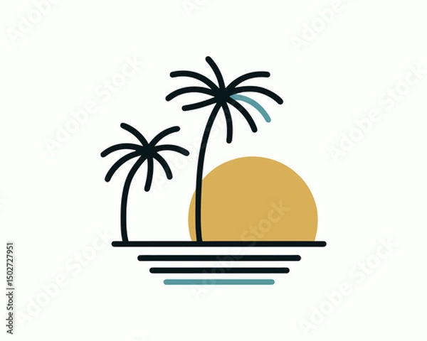 Obraz tropical island with palm trees