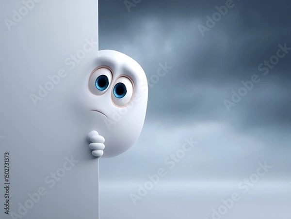 Obraz 3d rendered illustration of a sad face