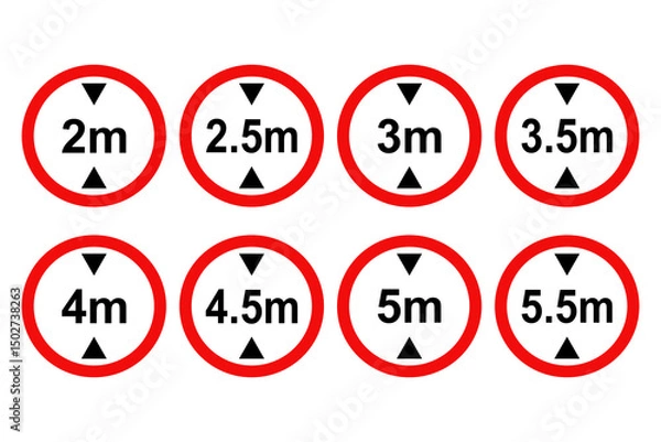 Fototapeta Set of Height restriction sign. Vector illustration design.