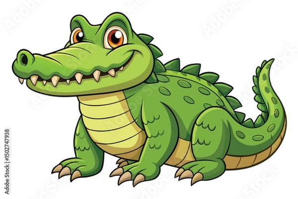 Obraz Friendly Cartoon Crocodile Illustration for Kids