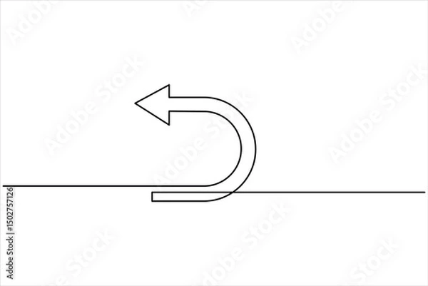 Fototapeta Continuous one line art drawing of arrows design. Vector illustration of Line art arrow symbol