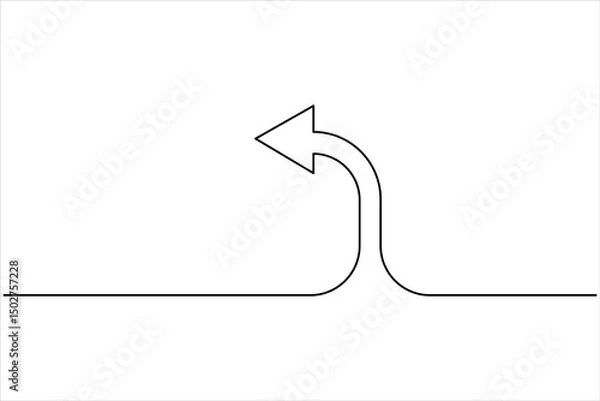 Fototapeta Continuous one line art drawing of arrows design. Vector illustration of Line art arrow symbol