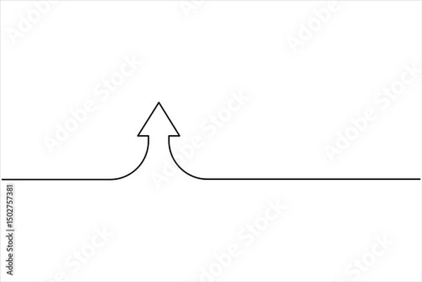 Fototapeta Continuous one line art drawing of arrows design. Vector illustration of Line art arrow symbol