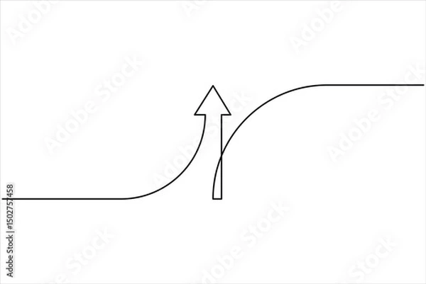Fototapeta Continuous one line art drawing of arrows design. Vector illustration of Line art arrow symbol