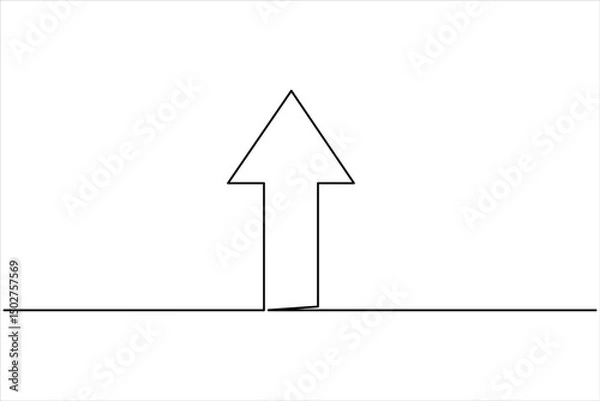 Fototapeta Continuous one line art drawing of arrows design. Vector illustration of Line art arrow symbol
