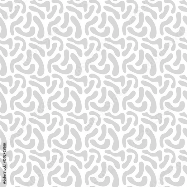 Obraz repeated abstract shapes on white background, vector hand drawn seamless pattern design