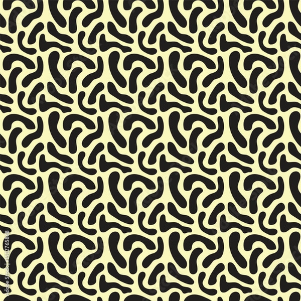 Obraz repeated abstract shapes on yellow background, vector hand drawn seamless pattern design
