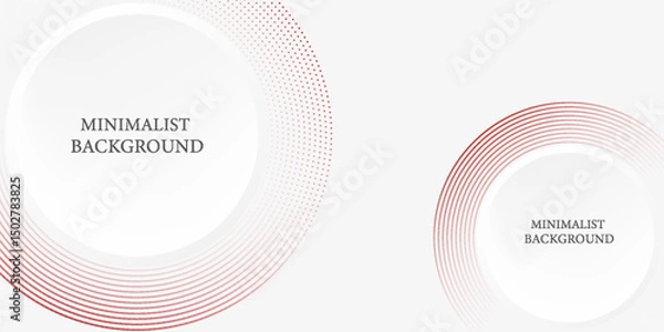 Fototapeta Abstract white background with red circle lines. Digital future technology concept. vector illustration.
