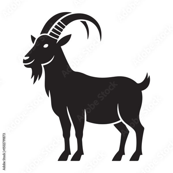 Obraz  black goat isolated on white background