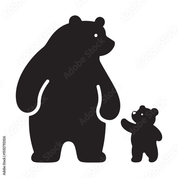 Obraz Cute Cartoon Vector Set of Wild Zoo Animals Including Bears and Friends