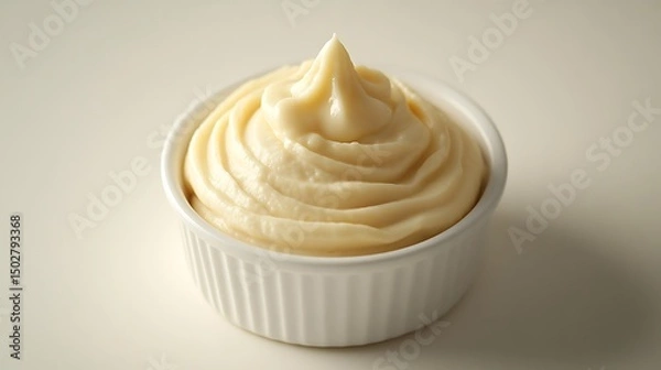 Fototapeta Smooth and Creamy Mashed Potatoes in a White Ramekin