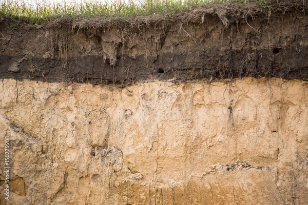 Obraz The layers of the earth in a clay pit
