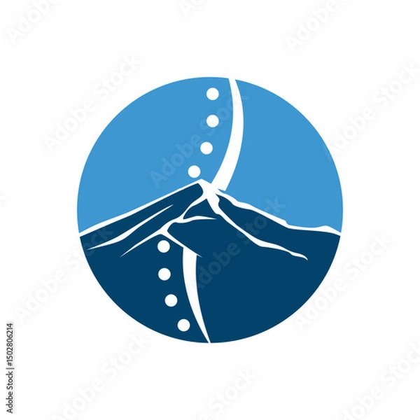 Fototapeta modern chiropractic logo design graphic shilhouette of mountain and spine for spinal care brand vector template illustration