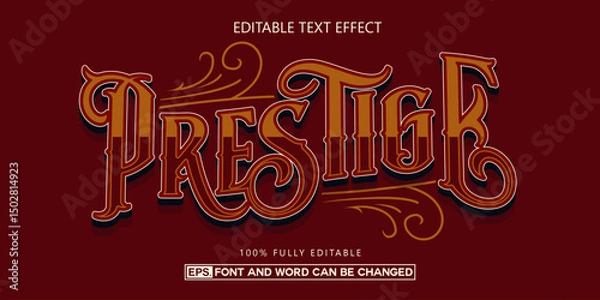 Fototapeta Prestige text, editable text effect