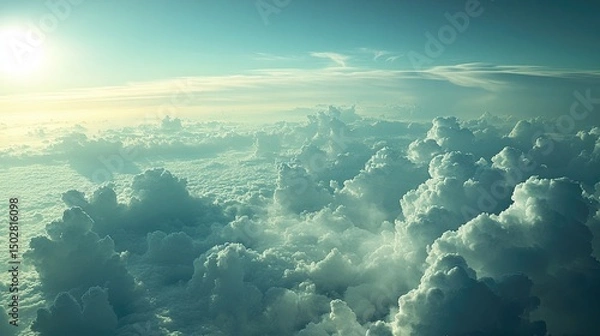 Obraz Clouds Floating in the Sky Creating Patterns Representing Natural Beauty Skywatching and Serene Atmospheres for   Campaigns Environmental Projects and Cloud Appreciation