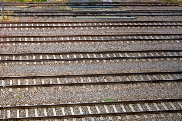 Fototapeta View of the railway tracks