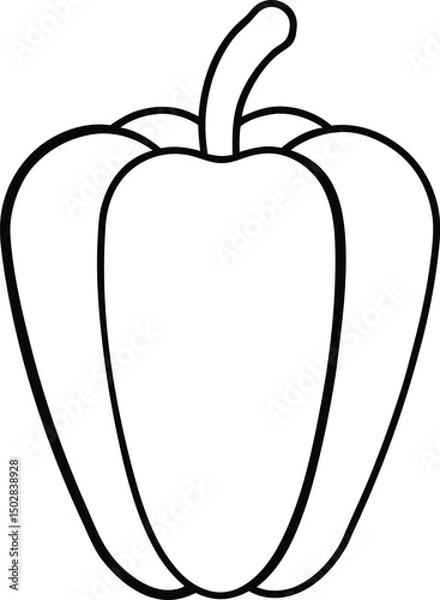 Obraz bell pepper on white background