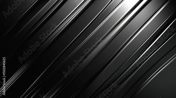 Obraz Abstract Diagonal Black Metallic Stripes Background
