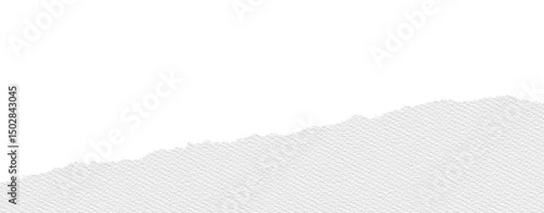 Fototapeta White canvas paper texture with ripped edge, showing rough torn border and subtle grain, isolated on transparency background, creating minimalist and creative design