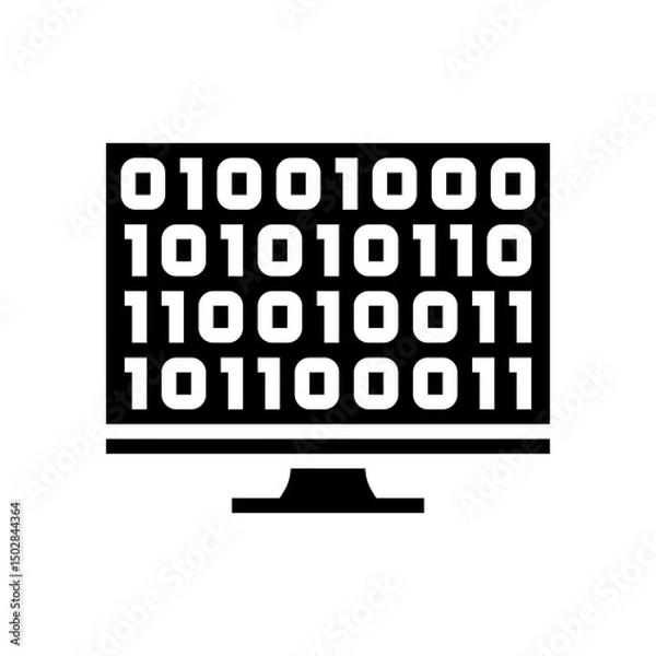 Fototapeta computer code research development glyph icon vector illustration