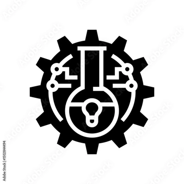 Fototapeta scientific experiment research development glyph icon vector illustration