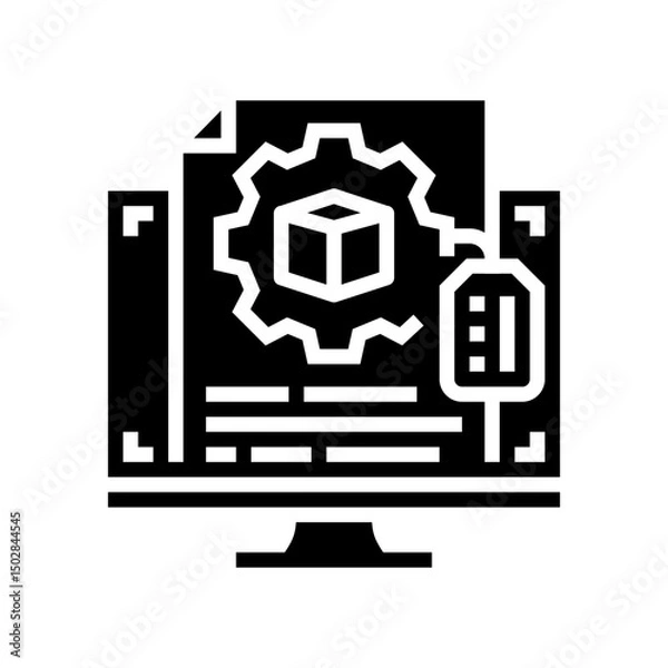 Fototapeta technology prototype research development glyph icon vector illustration