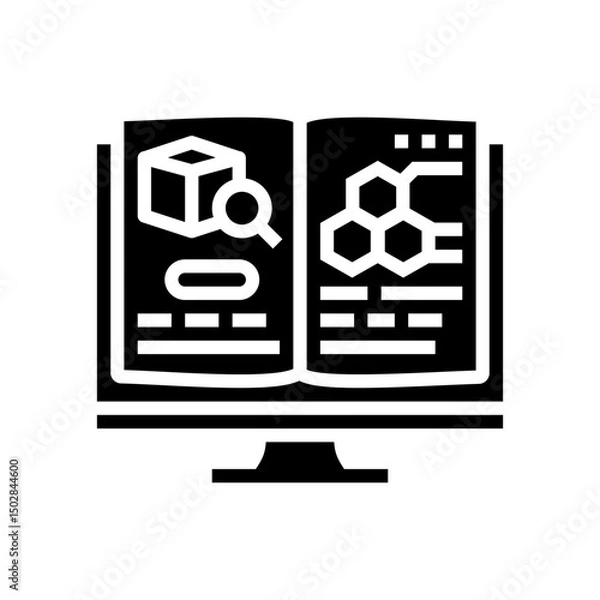 Fototapeta lab notebook research development glyph icon vector illustration