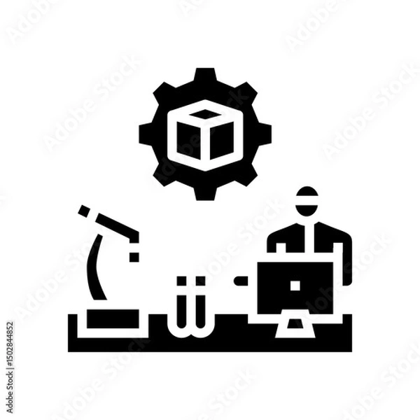 Fototapeta workshop research development glyph icon vector illustration