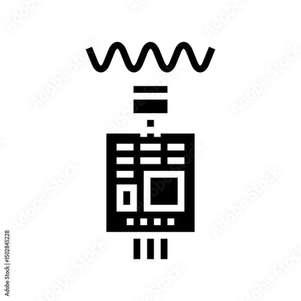 Fototapeta sound sensor waveform glyph icon vector illustration