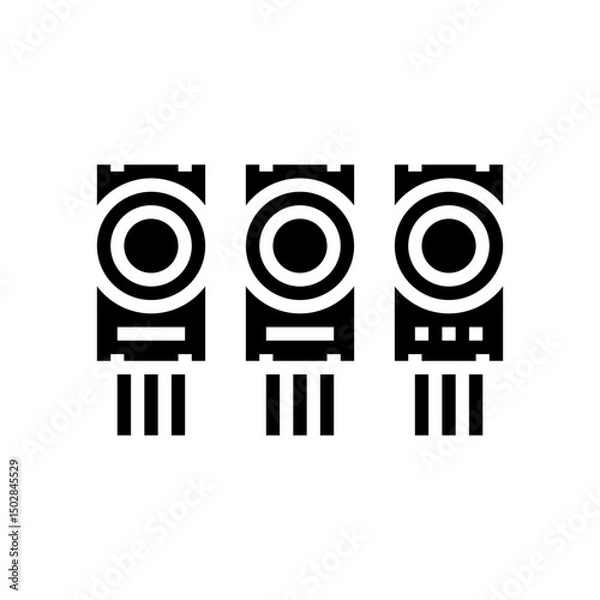 Fototapeta air quality monitoring sensor glyph icon vector illustration