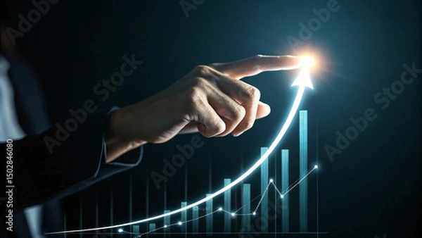 Fototapeta Achieving Business Growth Strategies for Success and Upward Trajectory