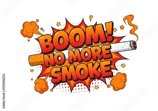 Obraz World no tobacco day illustration with boom and cigarette
