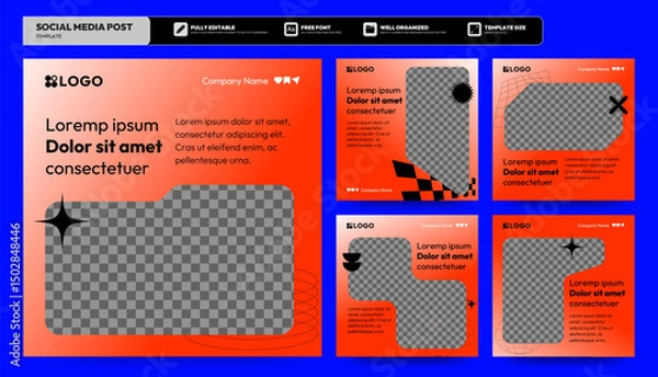 Obraz Modern Editable template for social media post.