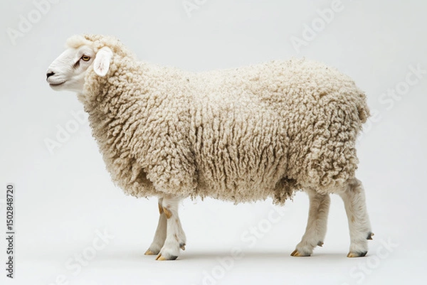 Fototapeta A Fluffy Sheep Profile