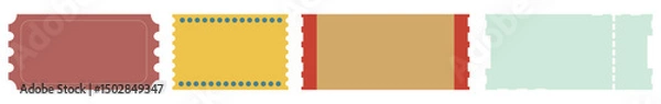 Fototapeta Vintage Style Multi Color Tickets Vector illustrations