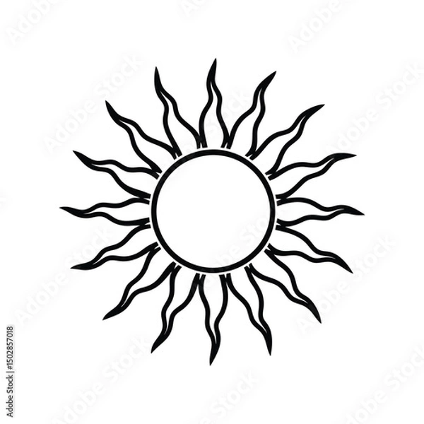 Obraz Cute Sun on white background vector illustration