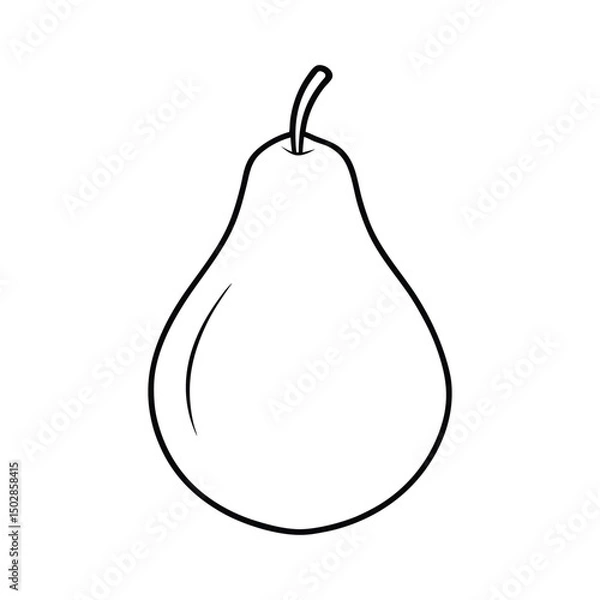 Obraz Pear on white background vector illustration