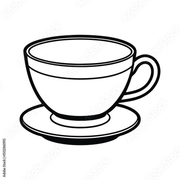 Obraz Tea cup on white background vector illustration