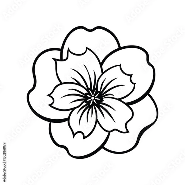Obraz Violet flower on white background vector illustration