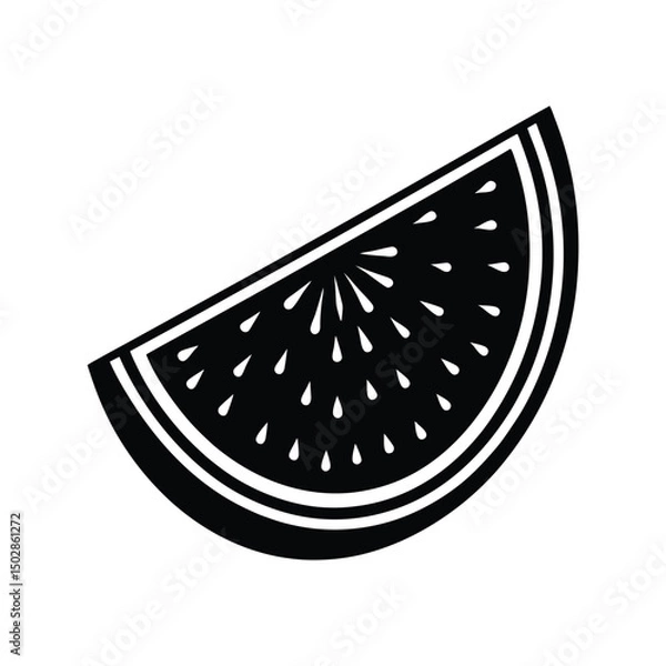 Obraz Watermelon halve on white background vector illustration